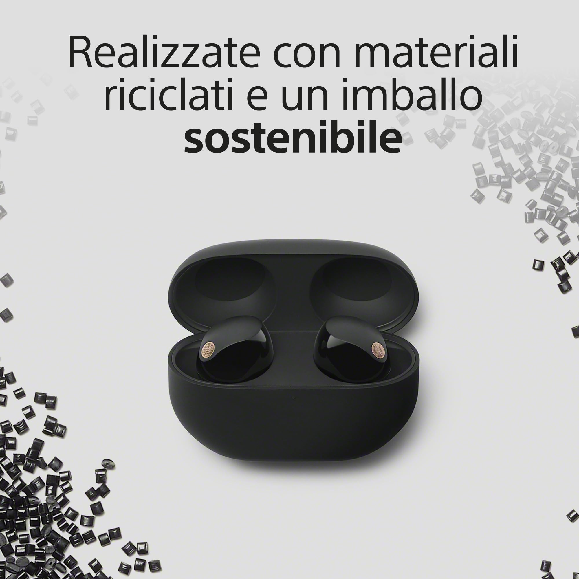 Sony WF-1000XM5 Cuffie Wireless con Noise Cancelling, Bluetooth, Cuffie In-Ear con Microfono, Fino a 24 ore di durata della batteria e Ricarica Rapida, IPX4, Funziona con iOS e Android -Nero