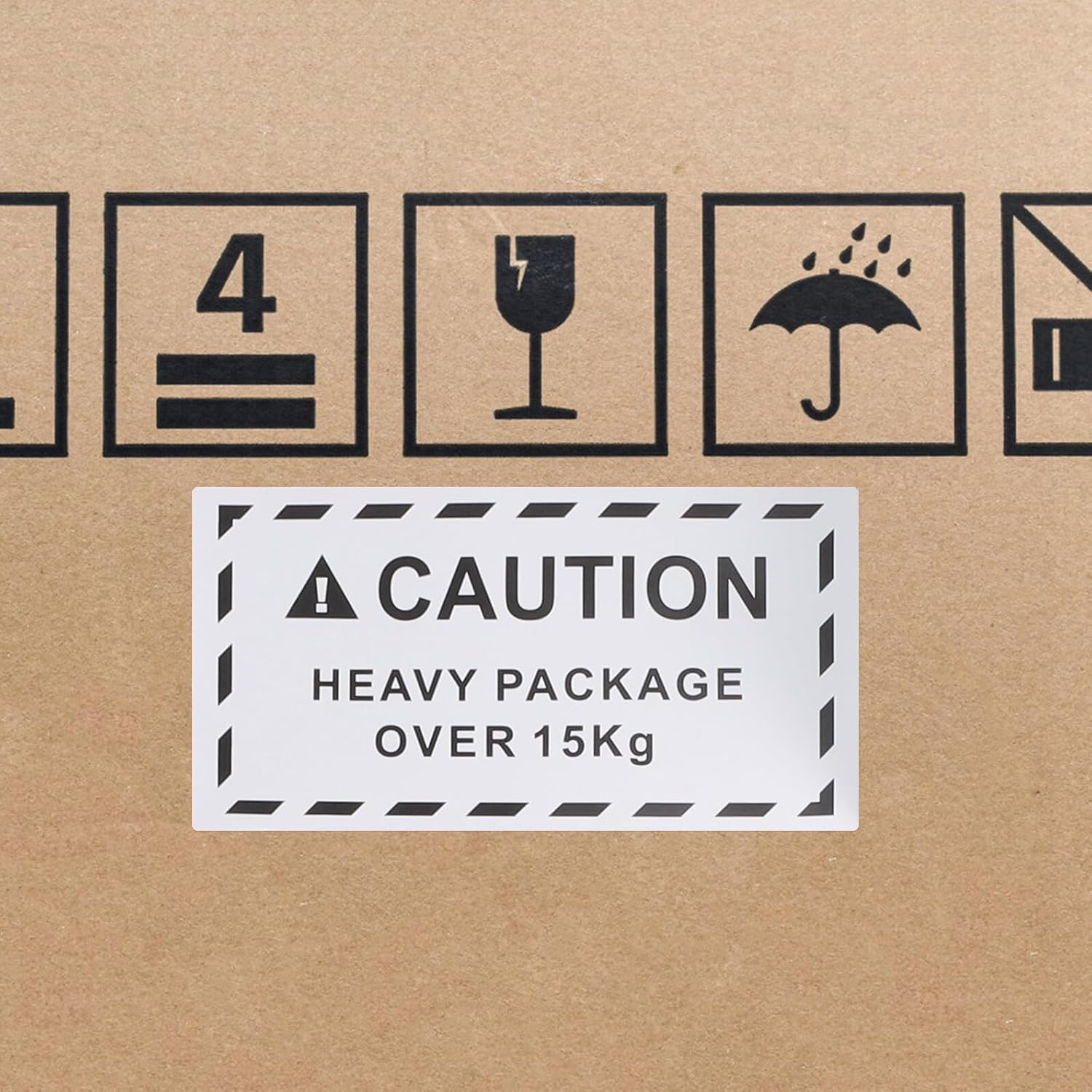 Heavy Load Shipping Warning Labels Adhesive Stickers 60x115mm 500pcs Roll 15kg Caution Tags for Packaging and Moving Boxes
