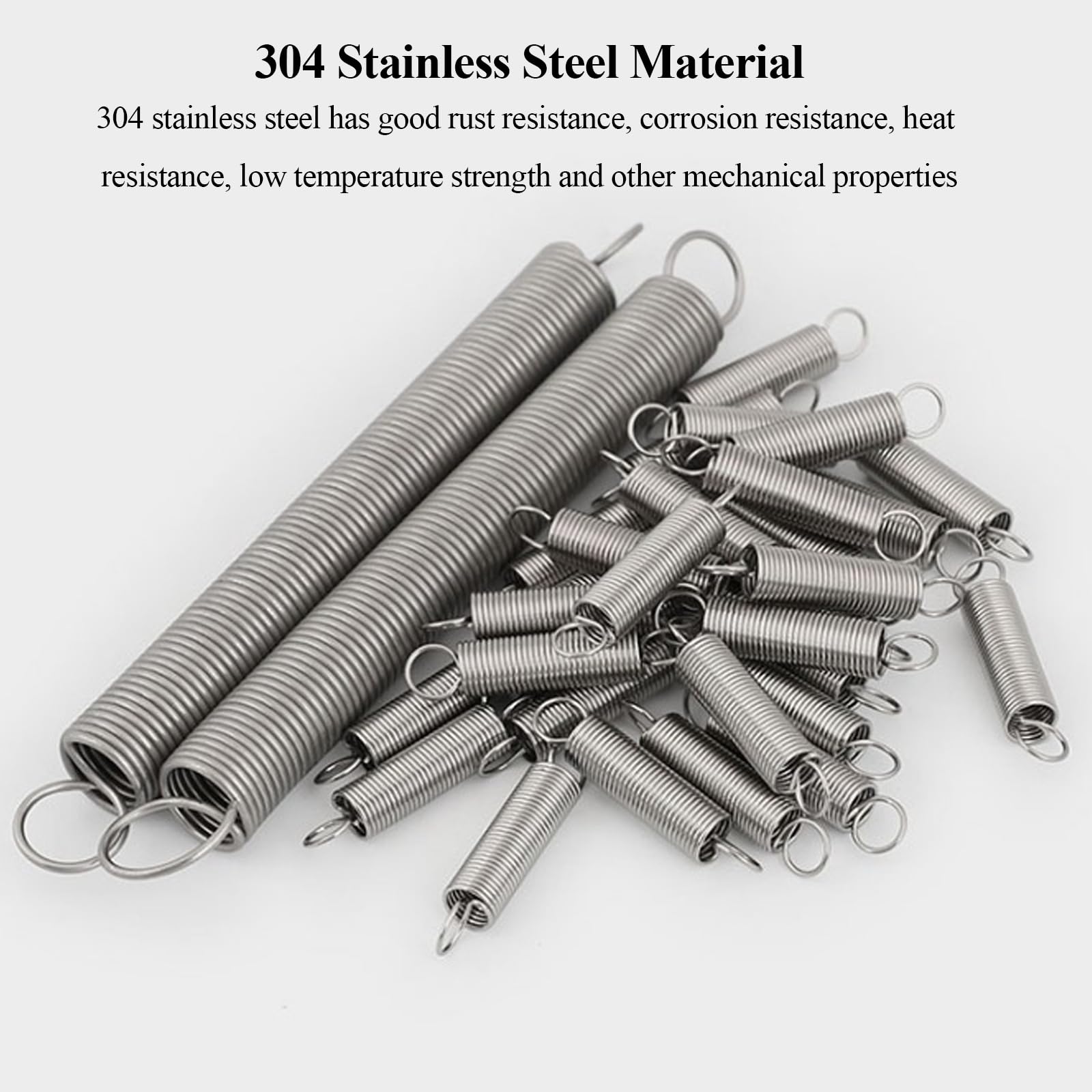 WSYCWG 304 Stainless Steel Extended Compressed Spring Wire Diameter 0.5Mm Extension Spring Small Dual Hook Ends Spring, 10 Pcs ,0.5×6×25mm