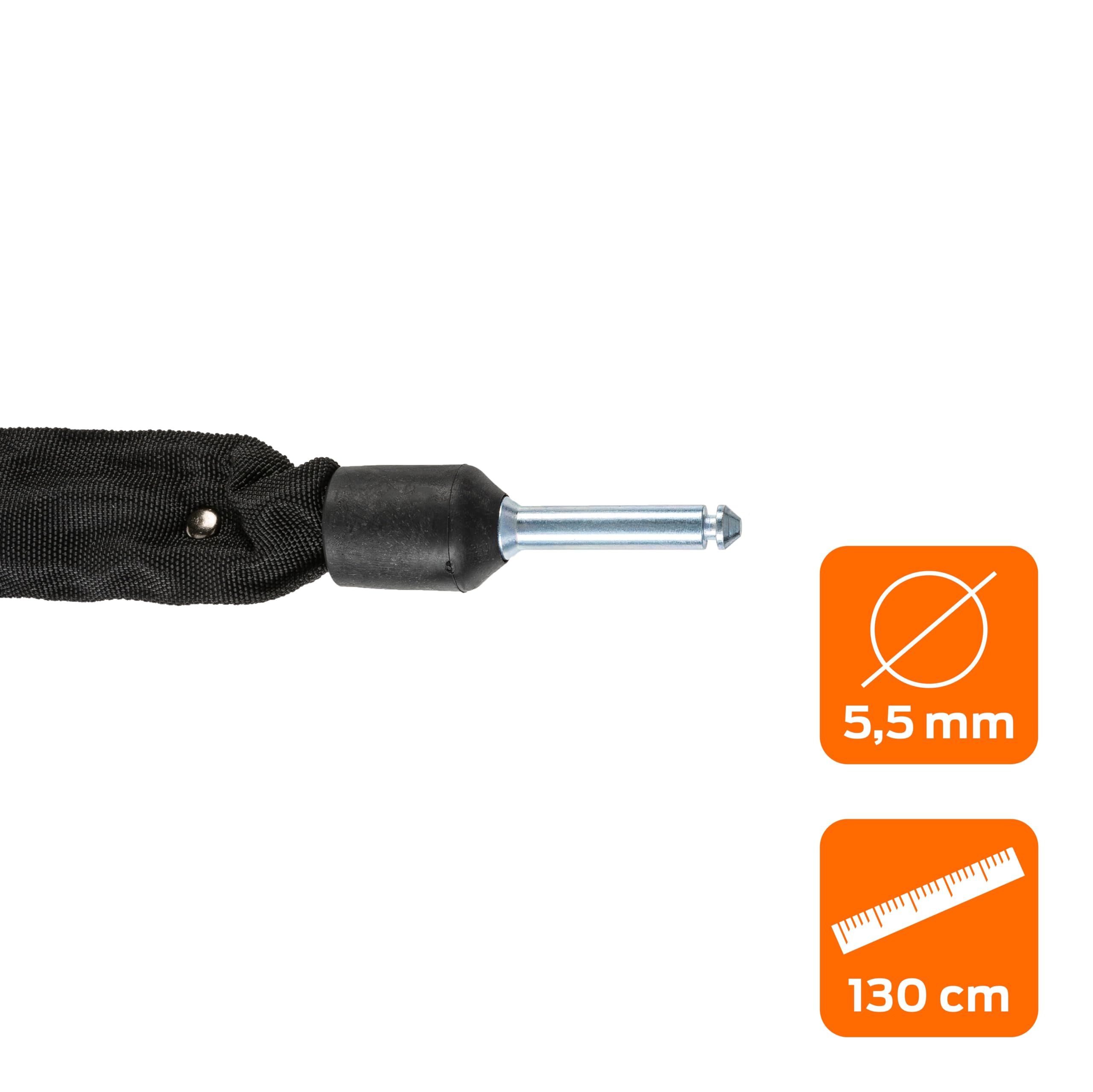 AXA ULC 130 - Cadena para cerraduras de marco (130 cm, eslabones de acero endurecido de 5,5 mm), color negro