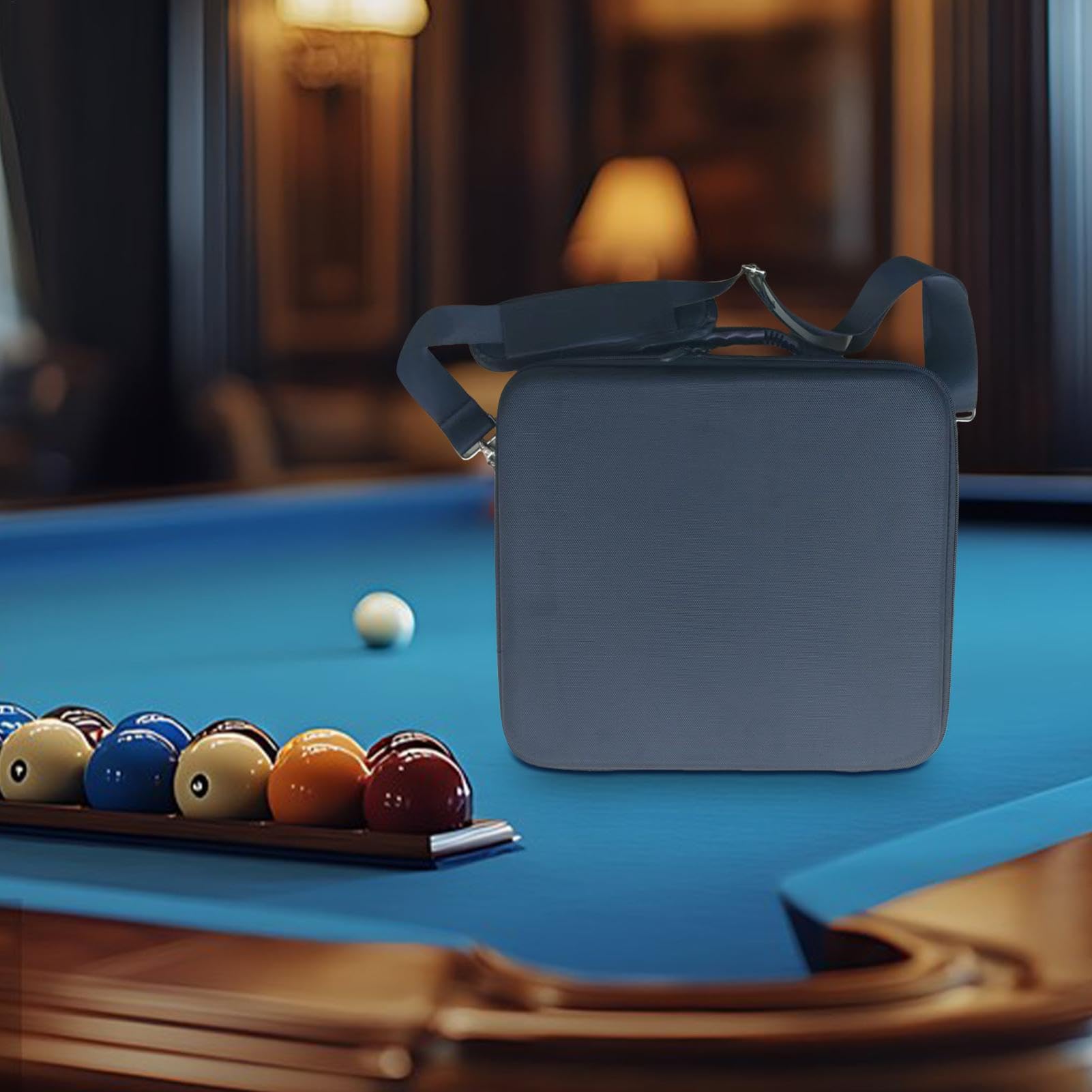 Poolball-Koffer – 35 x 35 x 8 cm, Poolball-Aufbewahrungsbox, Poolkugel-Tragetasche, Billardkugel-Aufbewahrungstasche, gepolsterte Pool-Tischball-Aufbewahrungsbox mit Tragegriff und