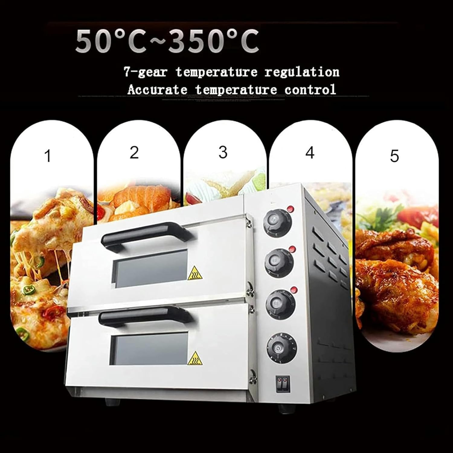 Double Deck Stone Base Electric Commercial Pizza Oven 3KW, Pizza Maker, Oven Pizza Maker, with Timer