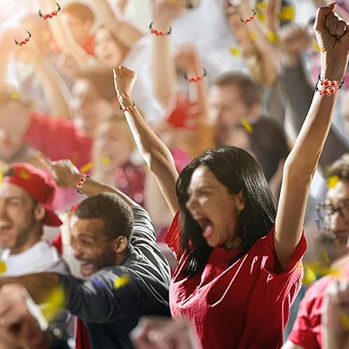 Miniatura 4 de 35 pulseras de pelota deportiva para fútbol, baloncesto, fútbol, béisbol, voleibol, tenis, softbol, pulsera ajustable de cuerda trenzada de fútbol