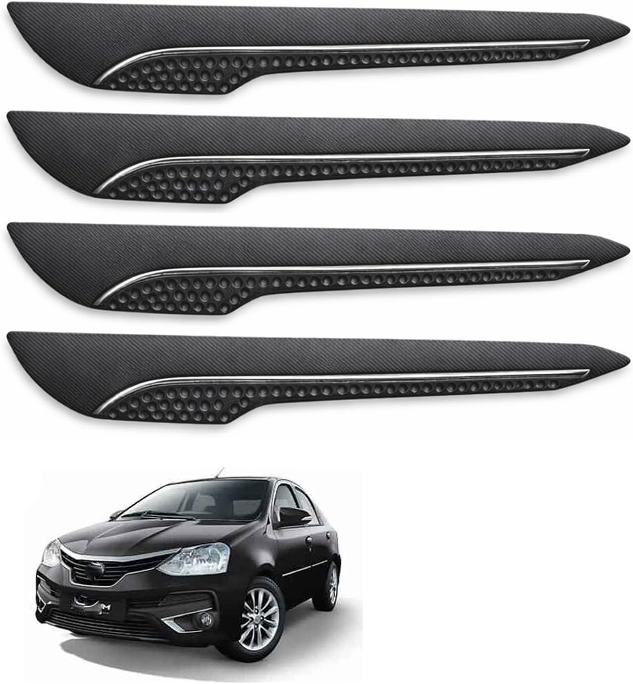 Car Front and Rear Bumper Protector Chrome Line Design Universal for Toyota Platinum Etios