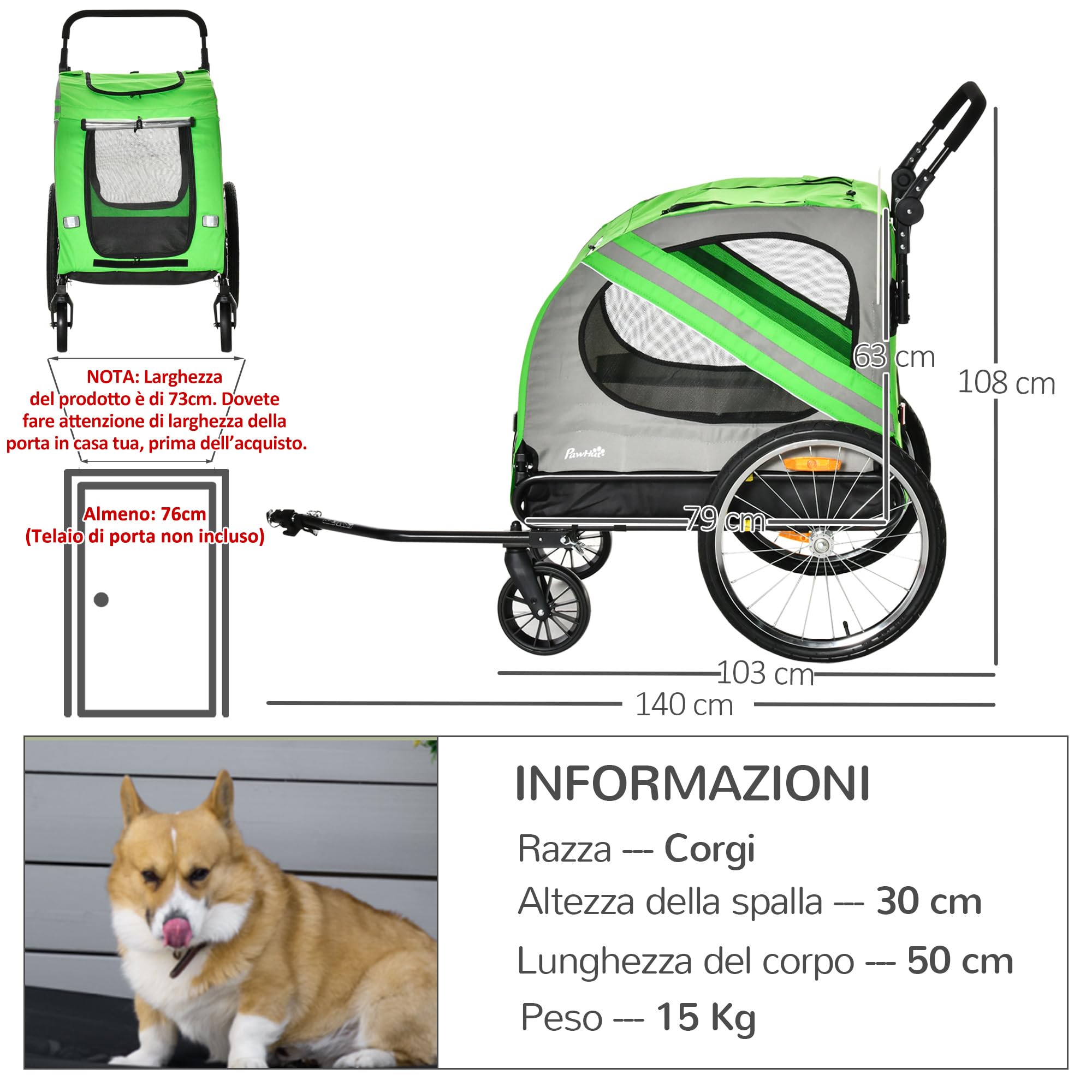 Bici Zaino Porta Cane 30 Kg Grandi Trasportino Per Gatti E Cani