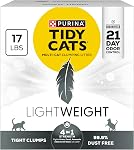 Purina Tidy Cats Léger, faible poussière, Cluping Chat Litter Odor Control 24/7 Performance Multi Cat Litter - 17 Boîte