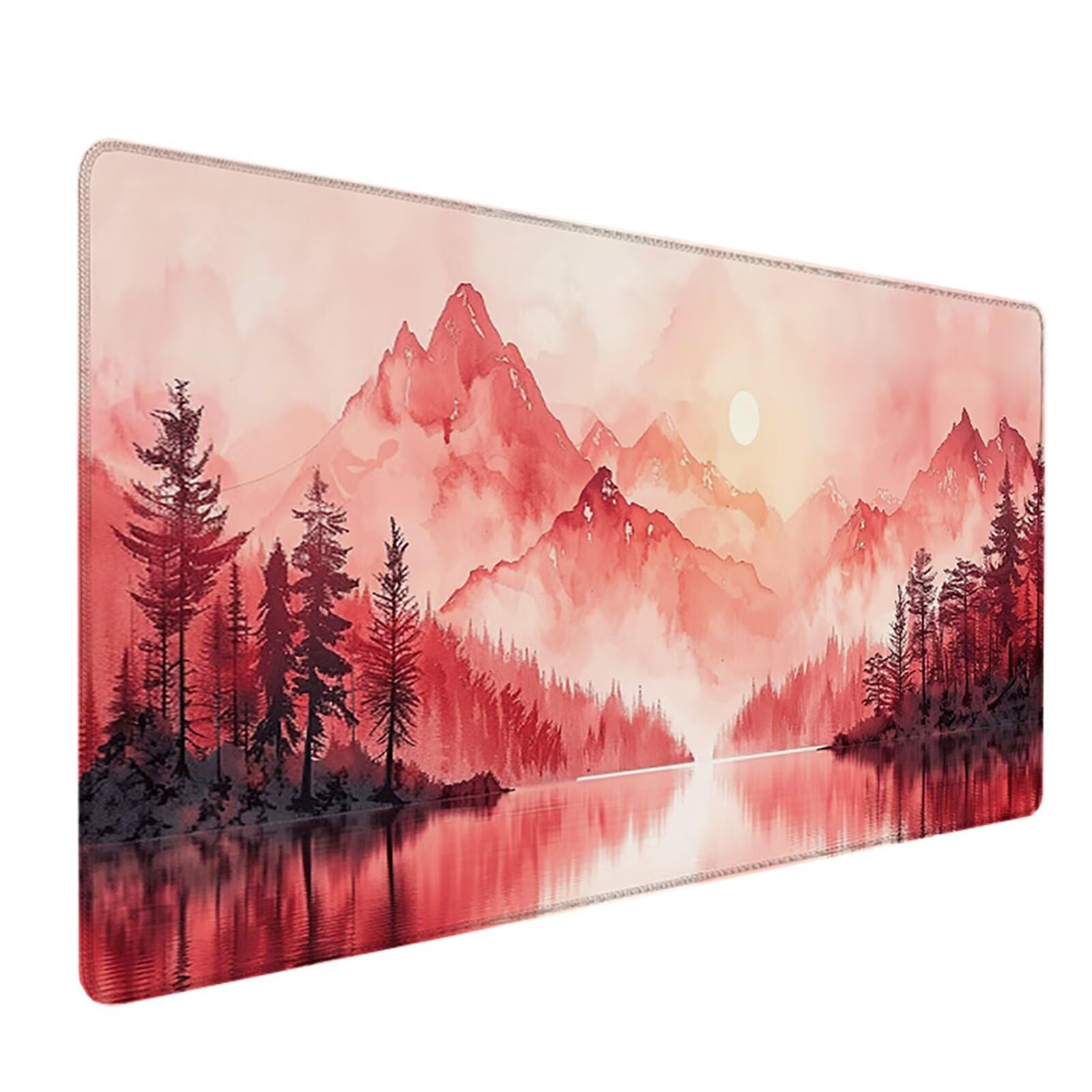 Amanecer Alfombrilla Ratón Gaming XXL 1500x800mm, Alfombrilla Gaming Rosa Mousepad con Base de Goma Antideslizante, Impermeable Desk Mat para Teclado y Raton, Accesorios Gaming, Regalos de Hombre 8-G