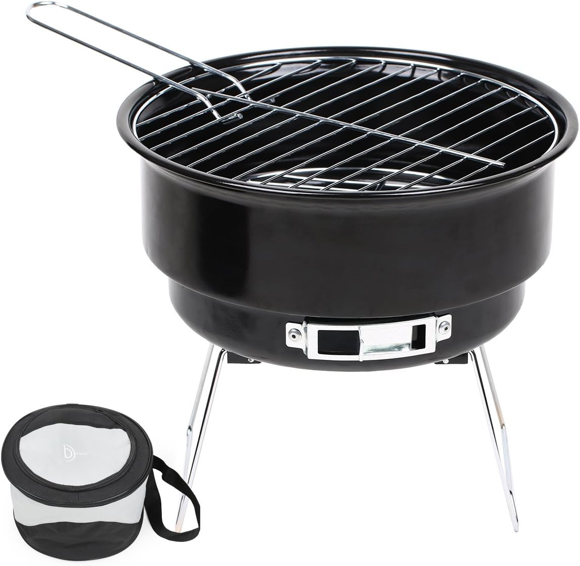 TD Design Portable Charcoal Grill, Tabletop Grill with Cooler Bag, 10-Inch