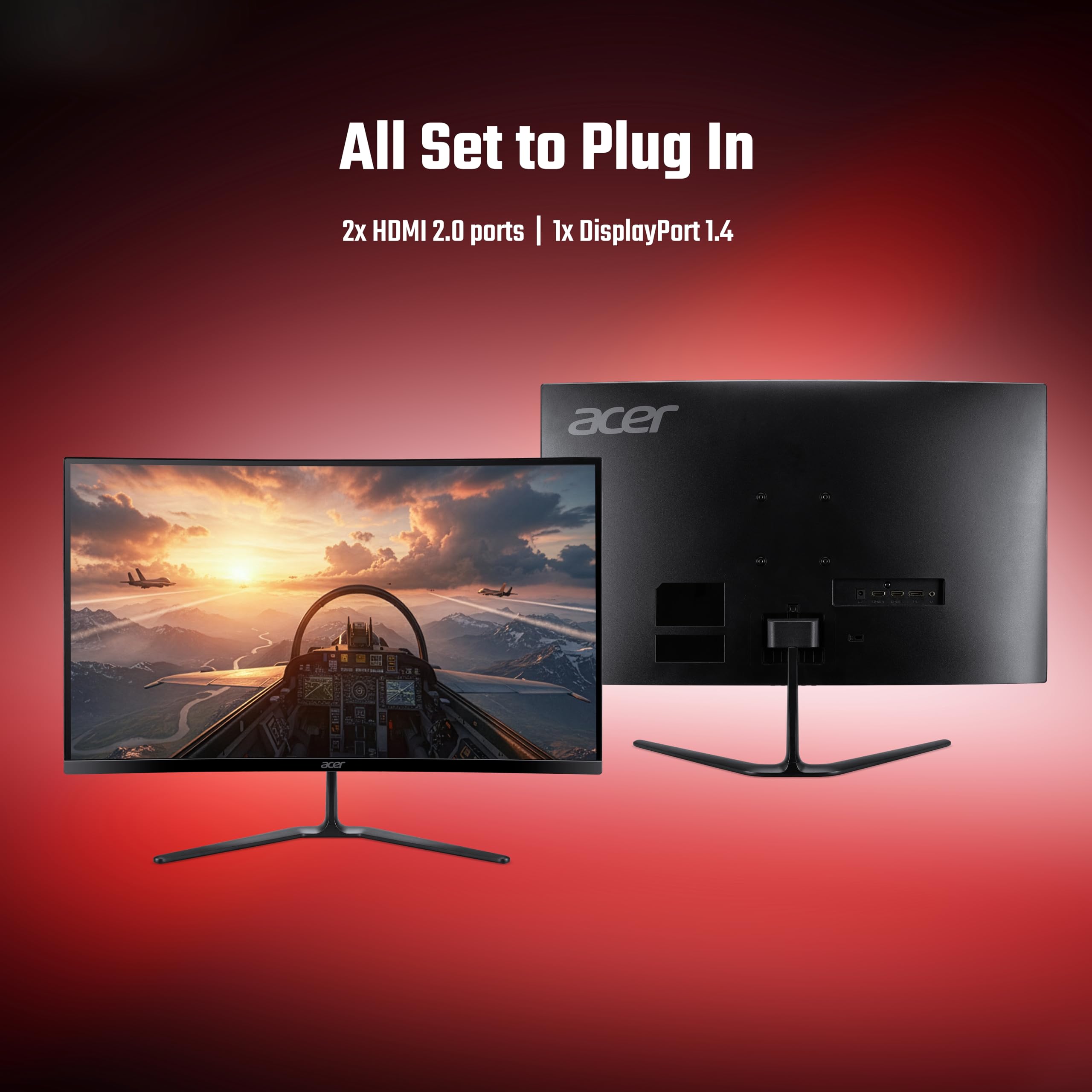 Acer Nitro ED270 X0 27 inch Full HD 1920×1080 VA Curved Gaming Monitor | 200 Hz Refresh | 1 ms VRB | AMD FreeSync Premium | HDR10, sRGB 99% | ZeroFrame | Tilt Adjust | HDMI & DisplayPorts | Black — Amazon image 9