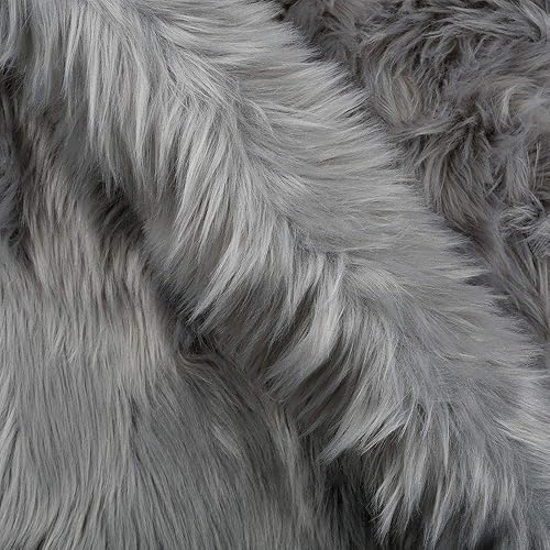 Miniatura 53 de RosieLily Alfombra de piel sintética ultra suave de 1.3 x 2 pies, alfombra lanuda de piel de oveja, alfombra gris mullida lavable a máquina