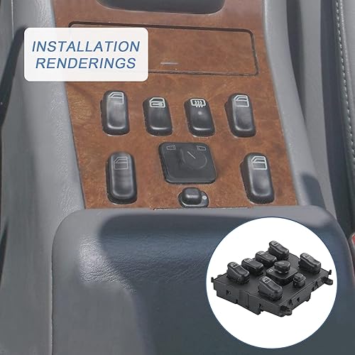Miniatura 5 de JDMSPEED Nuevo interruptor de control maestro de ventana eléctrica de repuesto para Mercedes Benz ML320 1998-2003 ML500 2002-2003 ML55 AMG 2000-2003