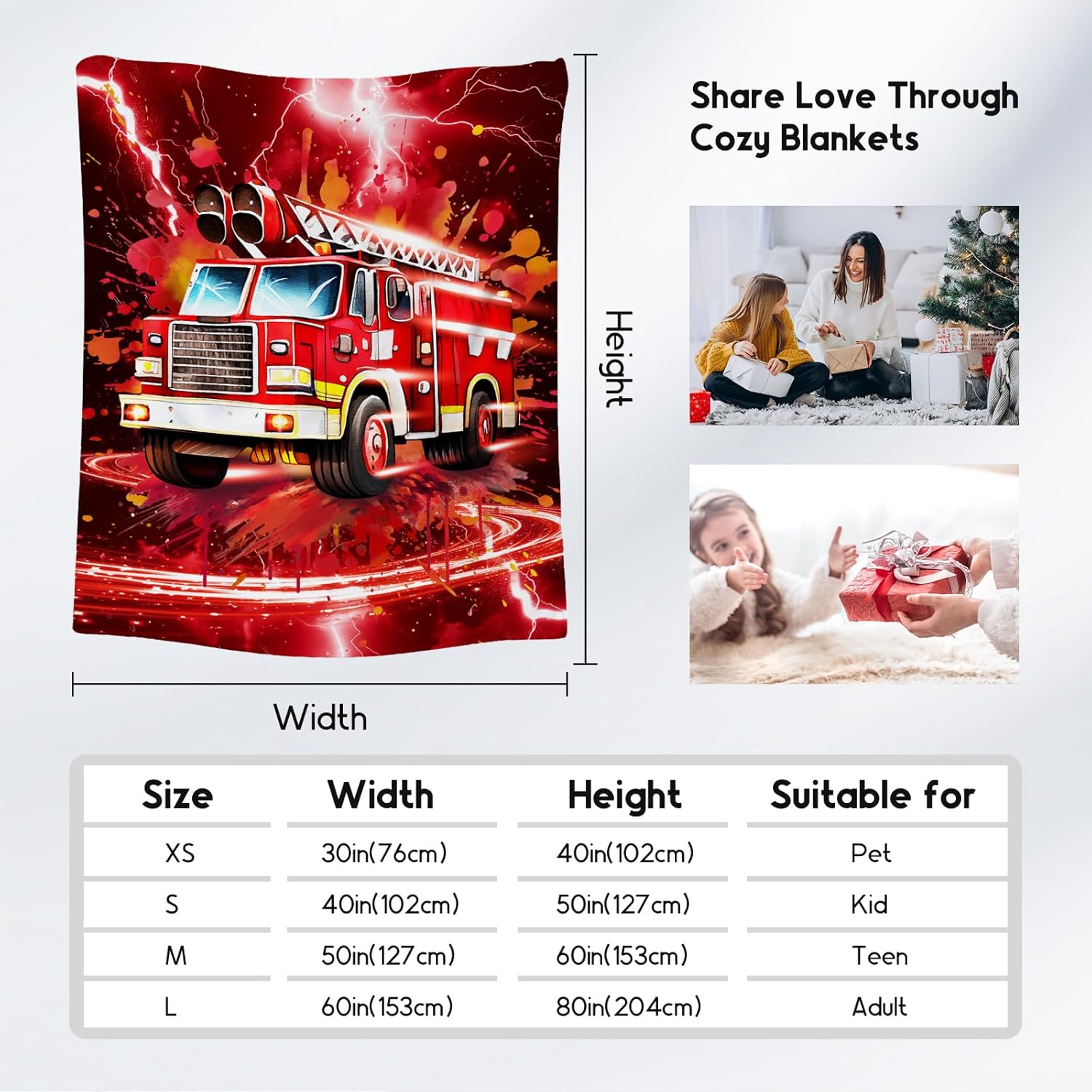 COZYAURA Kids Throw Blanket - Fire Truck Gifts for Boys Toddlers - 40x50 Inches Warm Comfort Flannel Blankets for Nap - Image 4
