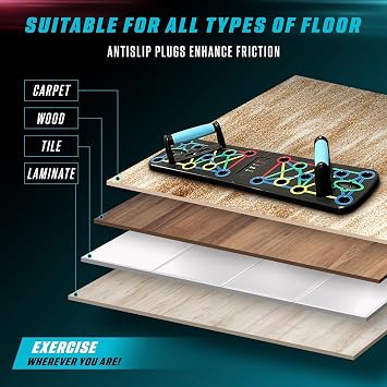 Busstier Multifunctional Foldable Push Up Board - Durable Sports Platform for Fitness and Fitness, Easy Portable Push Up Tool