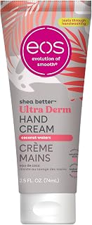 eos Shea Better Coconut Hand Cream: 24HR Hydration, Non-Greasy Lotion for Dry Cracked Skin - 2.5oz Travel Size