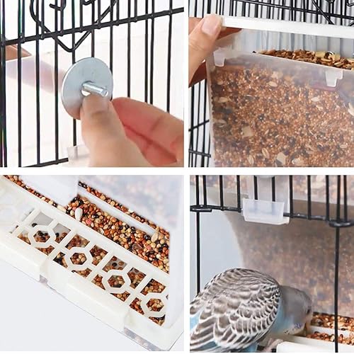 Miniatura 9 de Old Tjikko - Comedero automático para loros, accesorios de jaula para periquito canario, cacatúa, pinzón, periquito, semillas, contenedor de