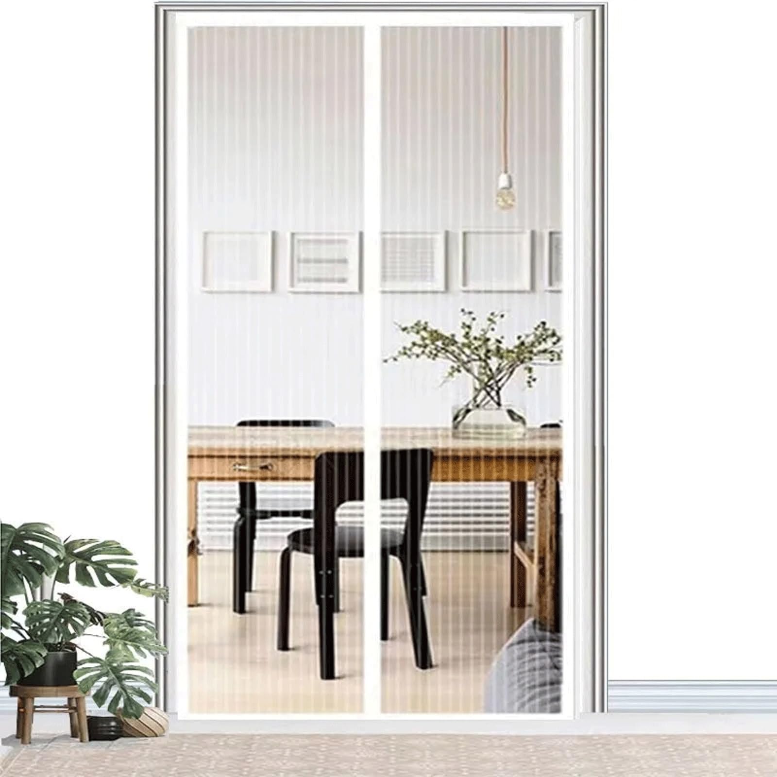 Fralhqfl White Magnetic Door Curtain Mosquito Net Curtain, Magnetic Shielding Door, Self Sealing, With A Magnetic Closing Device To Prevent Insects From Entering The Screen(Color:,Size:90x220cm)