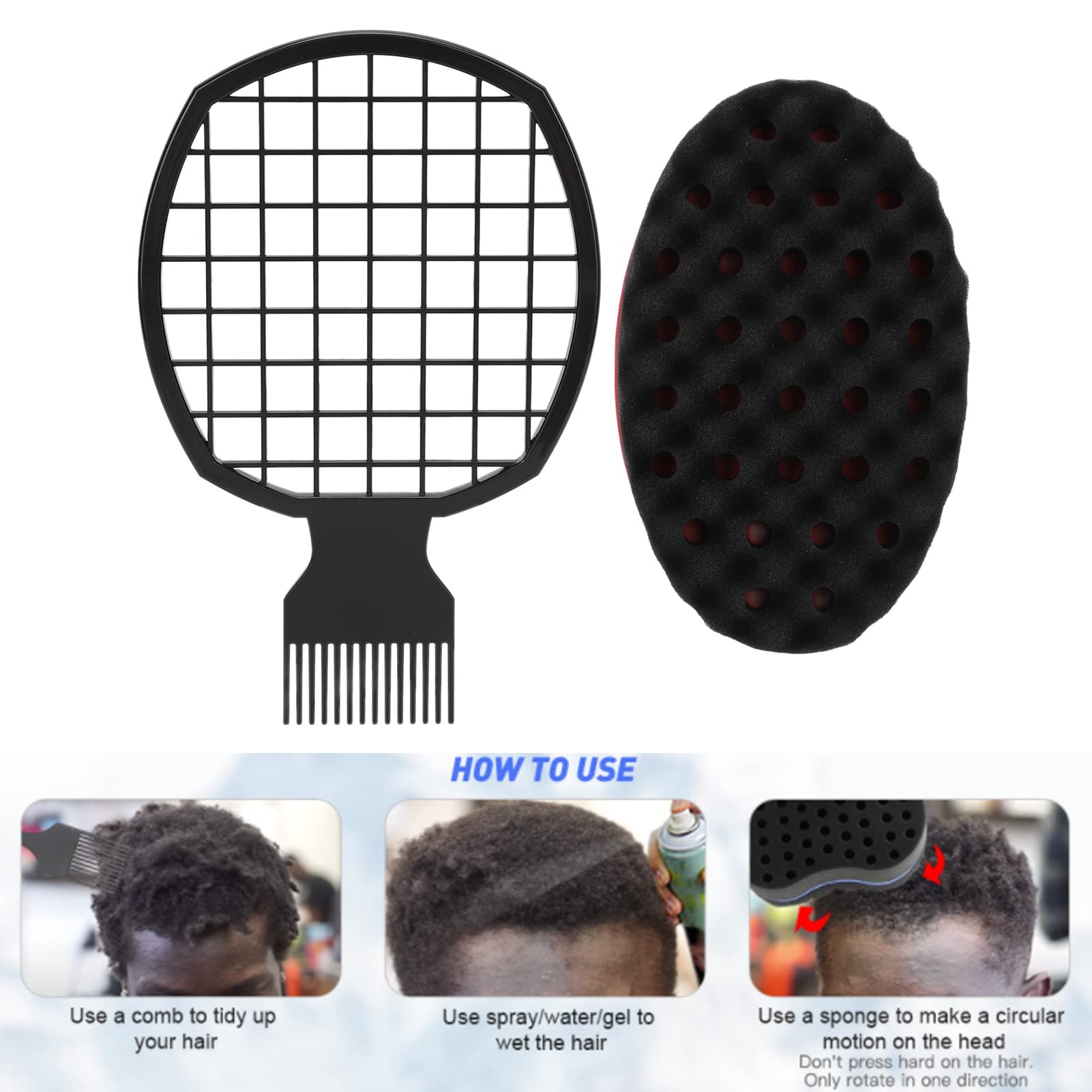 Twist Sponge, Styling Tool Hair Twist Comb Sponge Safe Wear Resistant Reusable for Hair Salon for Hairdresser - Image 4