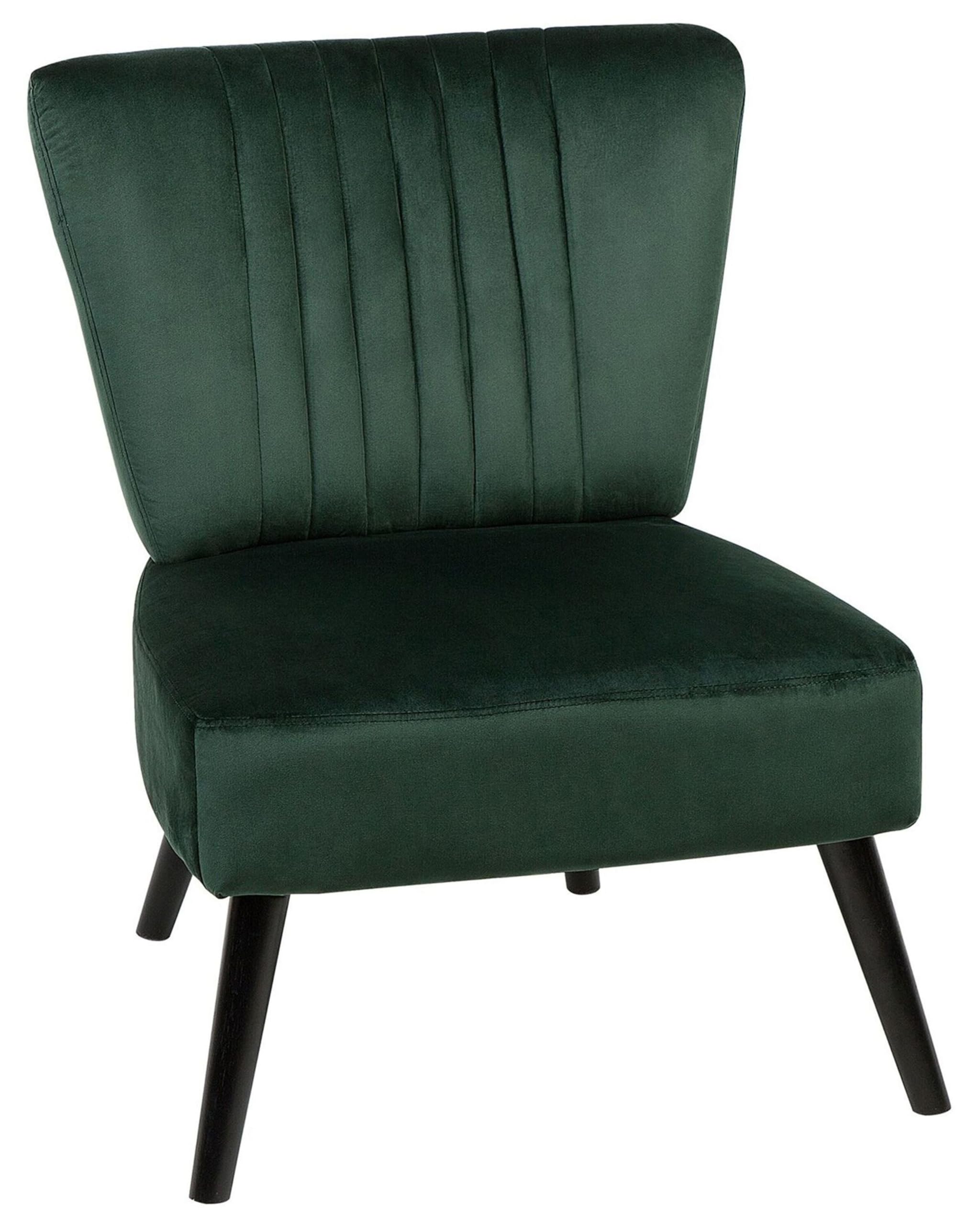 Beliani Bequemer Sessel im Retro Stil Polsterbezug grün Vaasa