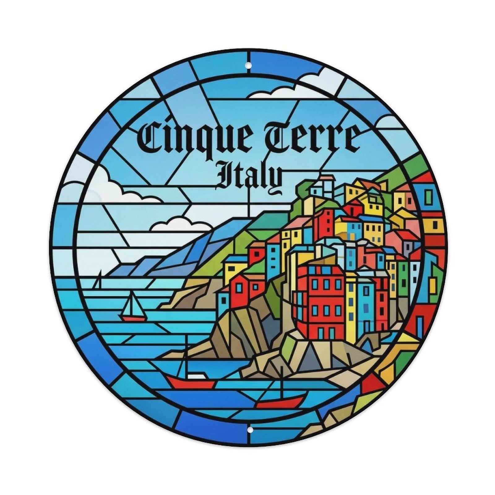 Vintage Travel Cinque Terre Italy Obligation Metal Tin Sign