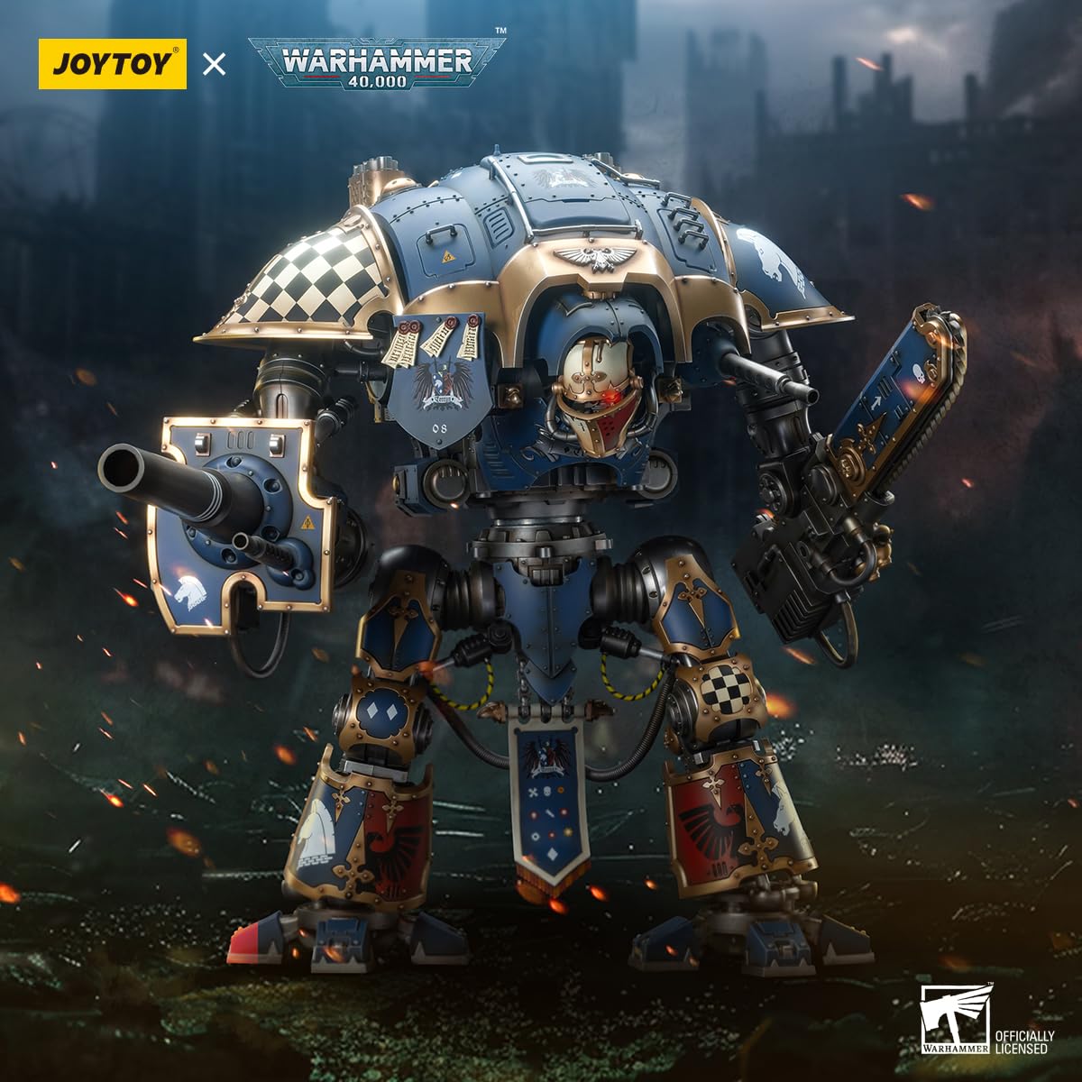 JOYTOY Warhammer 40 k 1/18 figurka imperialny rycerz dom terryn paladyn kolekcjonerskie prezenty, zabawki dla dzieci w wieku 15+ i dorosłych, 53 cm