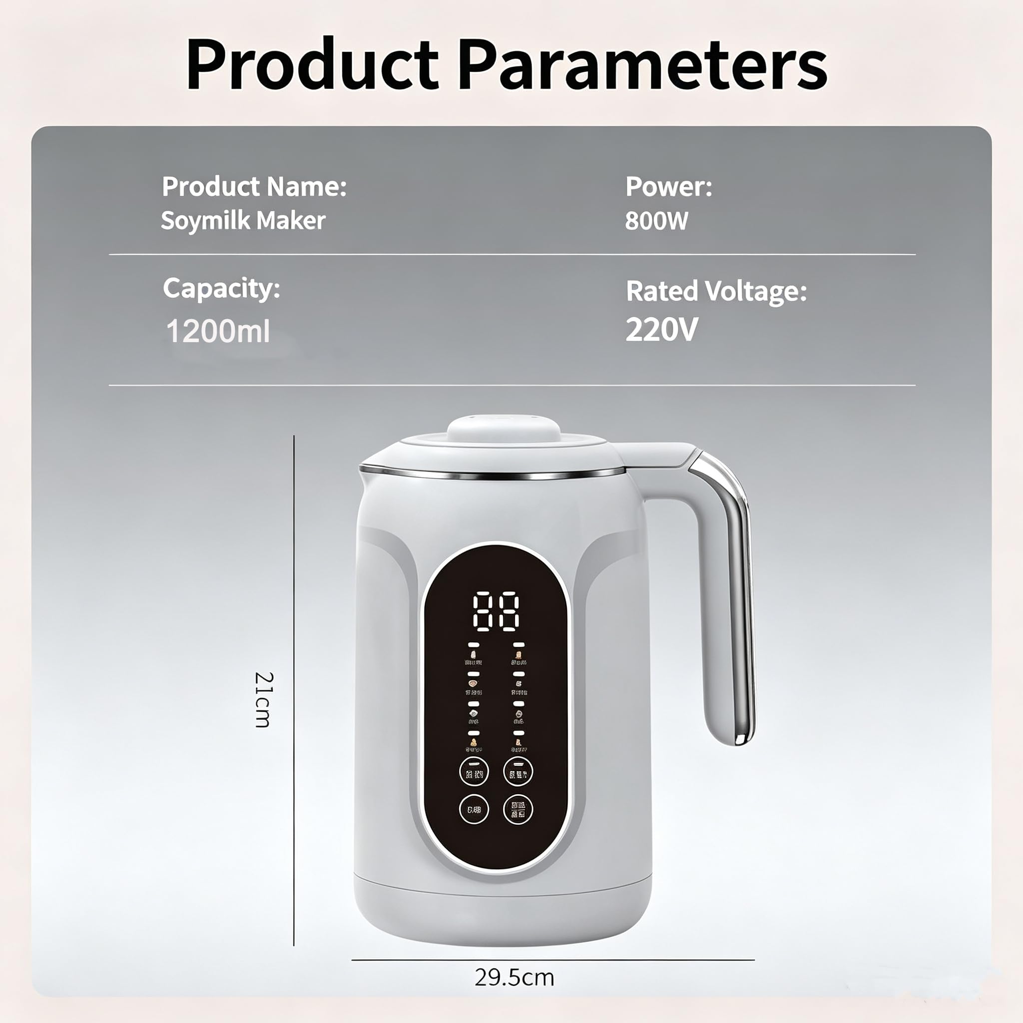Macchina automatica per il latte vegetale 800 W, 1200 Ml
