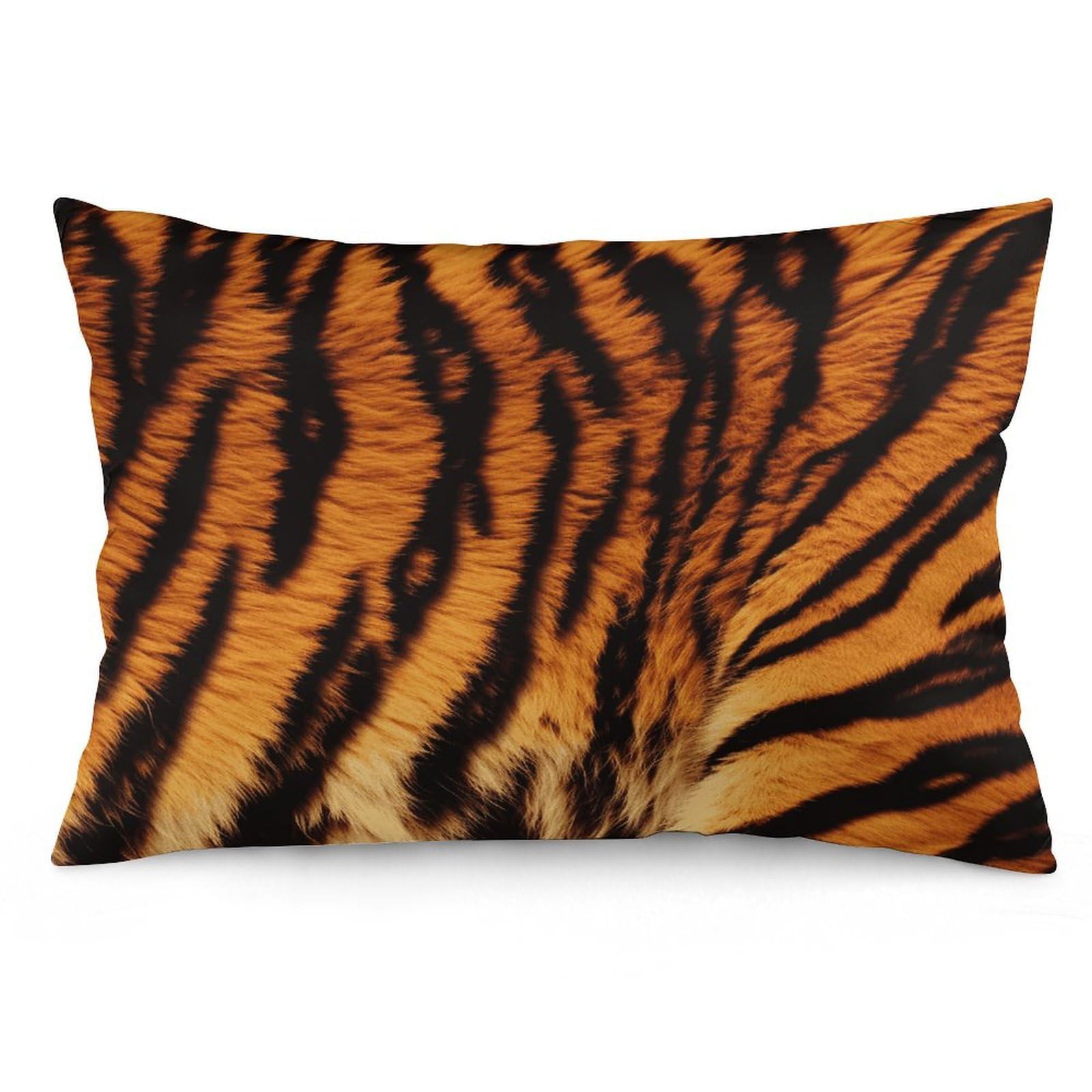 Tiger Striped Pattern Throw Pillow Covers with Silent Zipper Polyester Pillow Protectors Removable Pillow Cases Soft Pillowcase Cozy Pillow Sham Cushion Cover for Sofa Car Bed 16 "x24