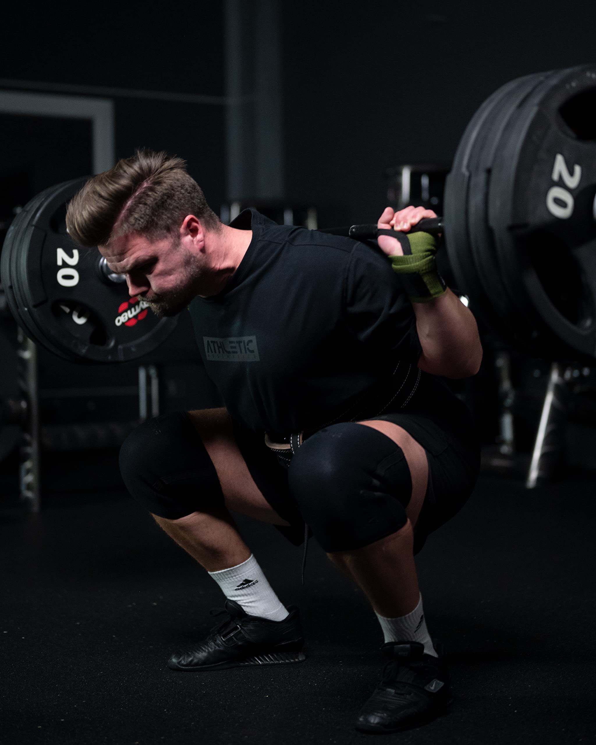 ATHLETIC AESTHETICS Genouillères (par paire) pour musculation et bodybuilding – Genouillères en néoprène 7 mm pour squats, fitness, haltérophilie et entraînement des jambes – Pour homme et femme