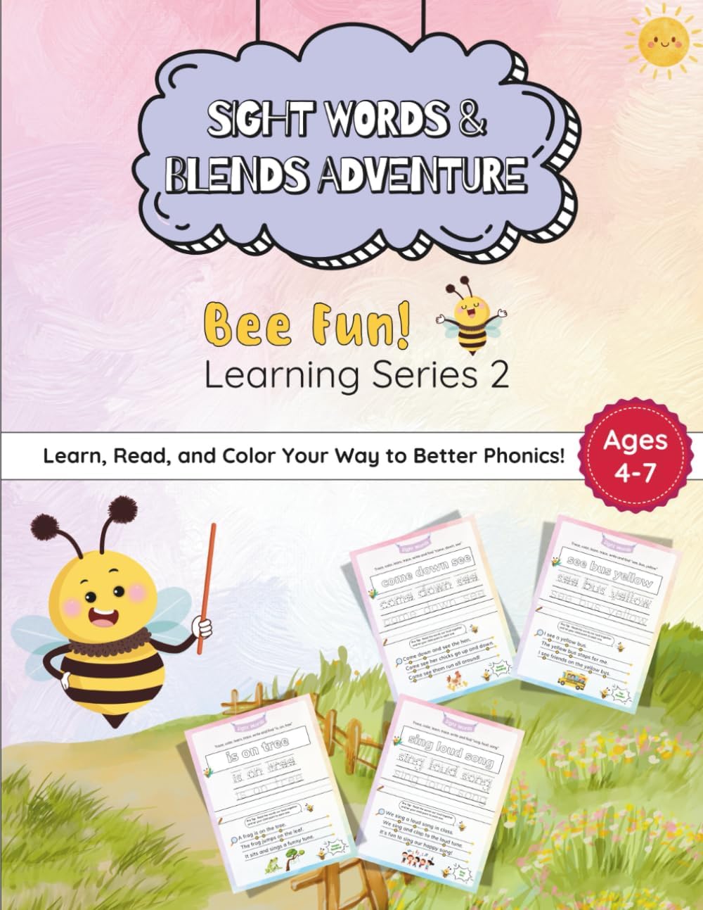Sight Words & Blends Workbook | Bee Fun Learning Series 2: Bee Fun! Learning Series 2 — Short Stories, Tracing & Phonics Practice for Early Readers (Ages 4–7)
