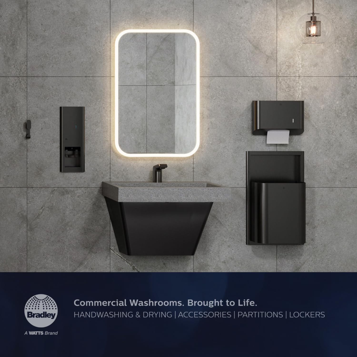 Bradley Elvari Medium Capacity Paper Towel Dispenser for Commercial Restroom, Surface-Mounted, 500 Towel Capacity, Magnetic Locking System, ADA Compliant, Stainless Steel, Satin Finish, 2B1-11