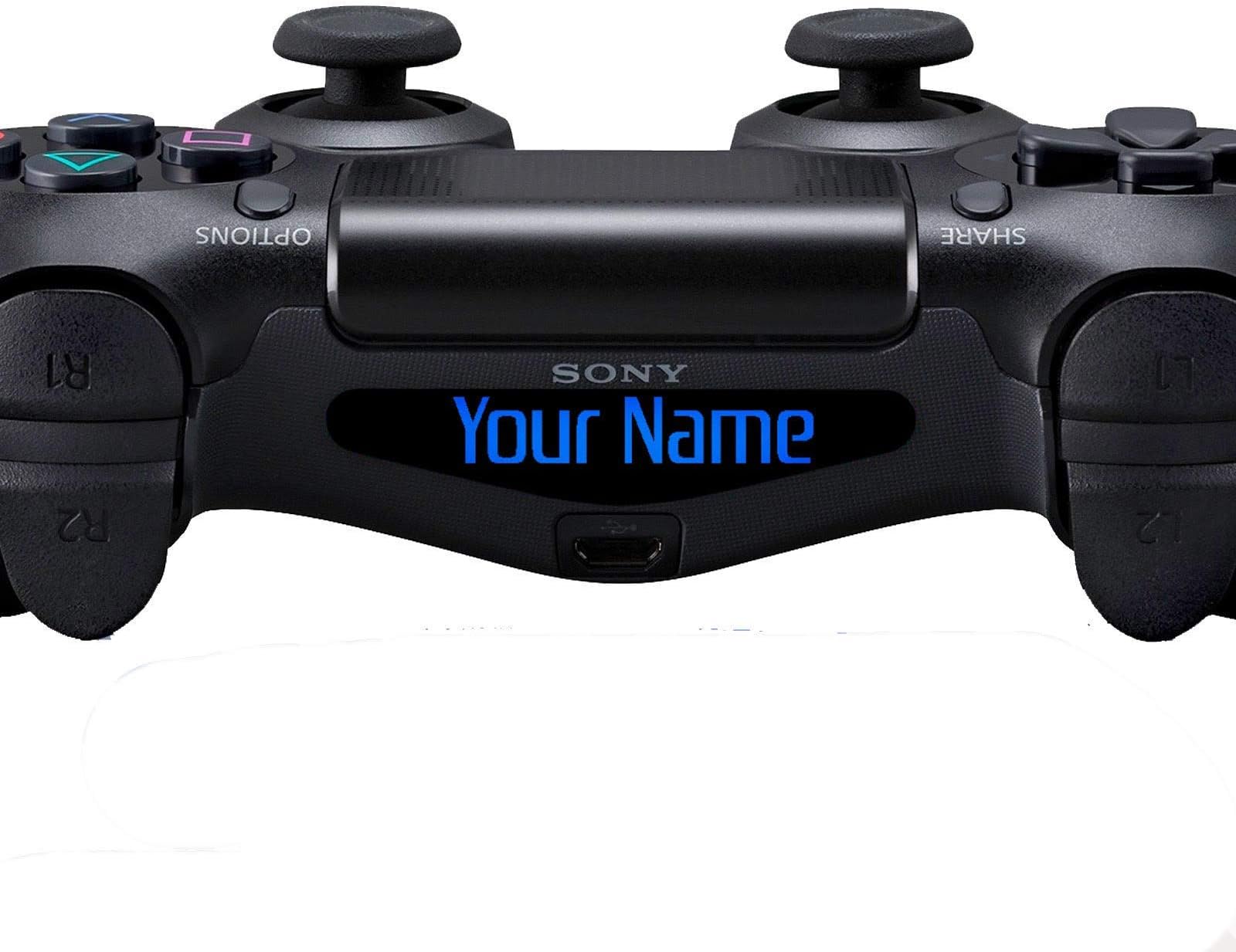 2x Custom Decal for a Ps4 PlayStation Controller Lightbar Your Name 4 Text LED Personalized LIGHT BAR Font gamertag gamer tag