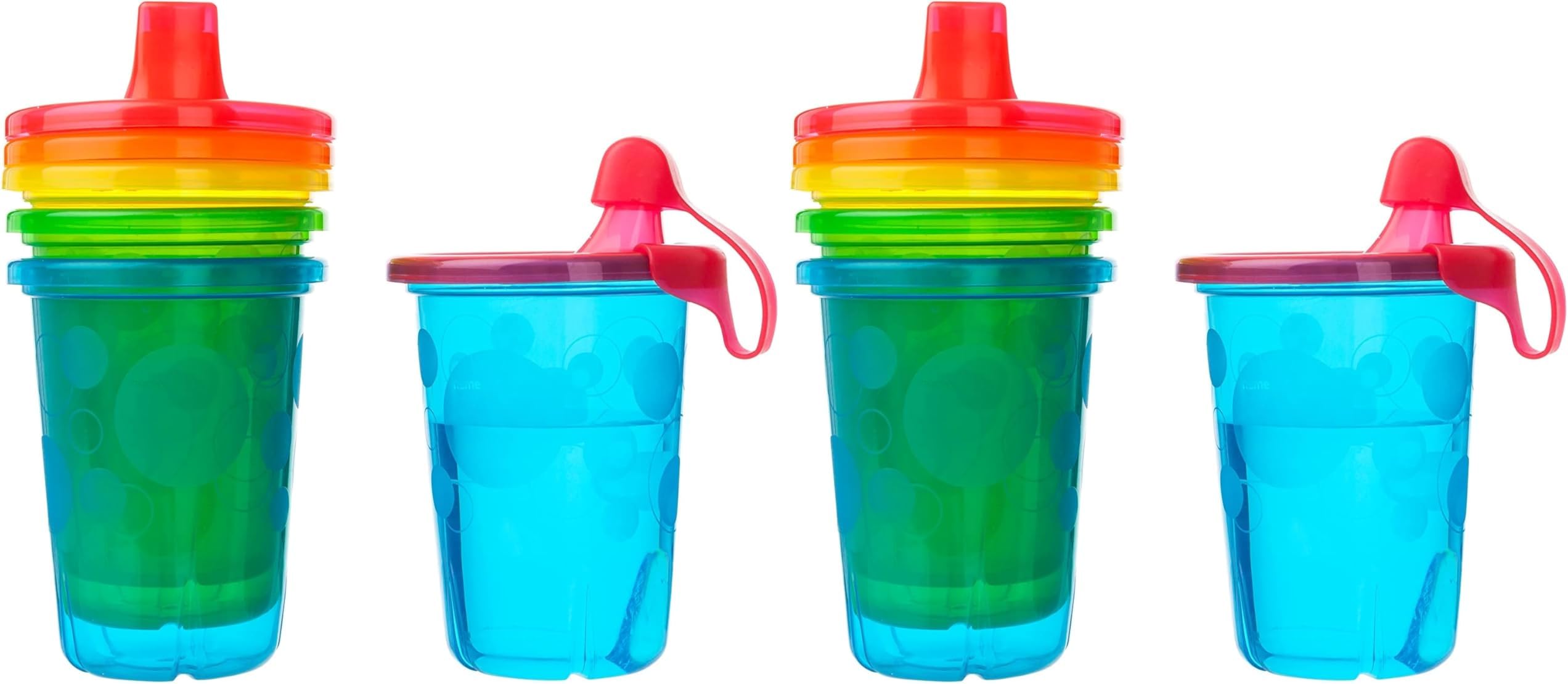 Take & Toss Toddler Sippy Cups - Multicolored Toddler-Cups with Lids - Toddler Sippy Cups and Party Supplies - Baby Feeding Essentials - 10 Oz - 4 Count (Pack of 2)