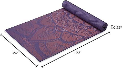 Miniatura 6 de Gaiam - Tapete de yoga, estampado, extragrueso y antideslizante, de 1564 de pulgada de grosor, para todo tipo de yoga, pilates y ejercicios en el
