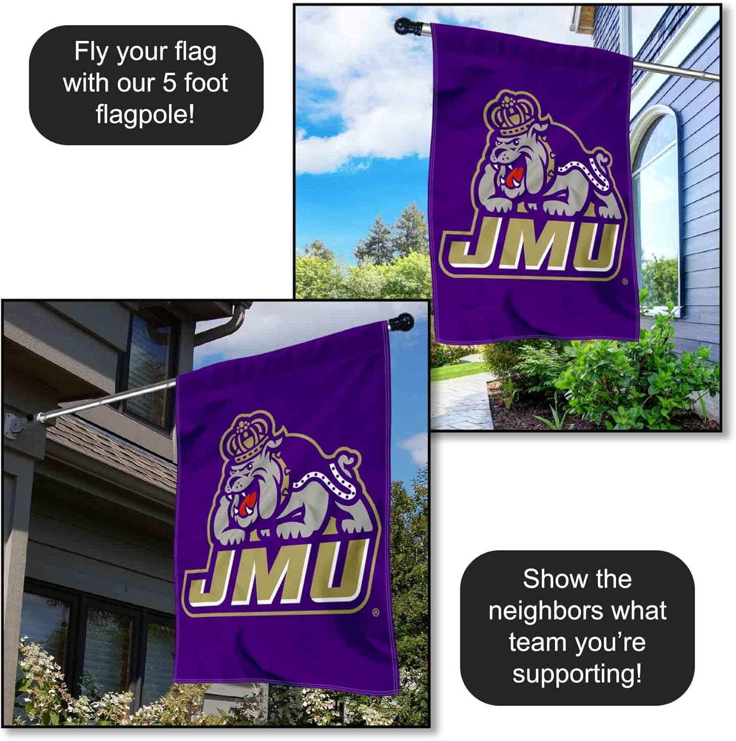 James Madison Dukes Double Sided House Flag - Image 4