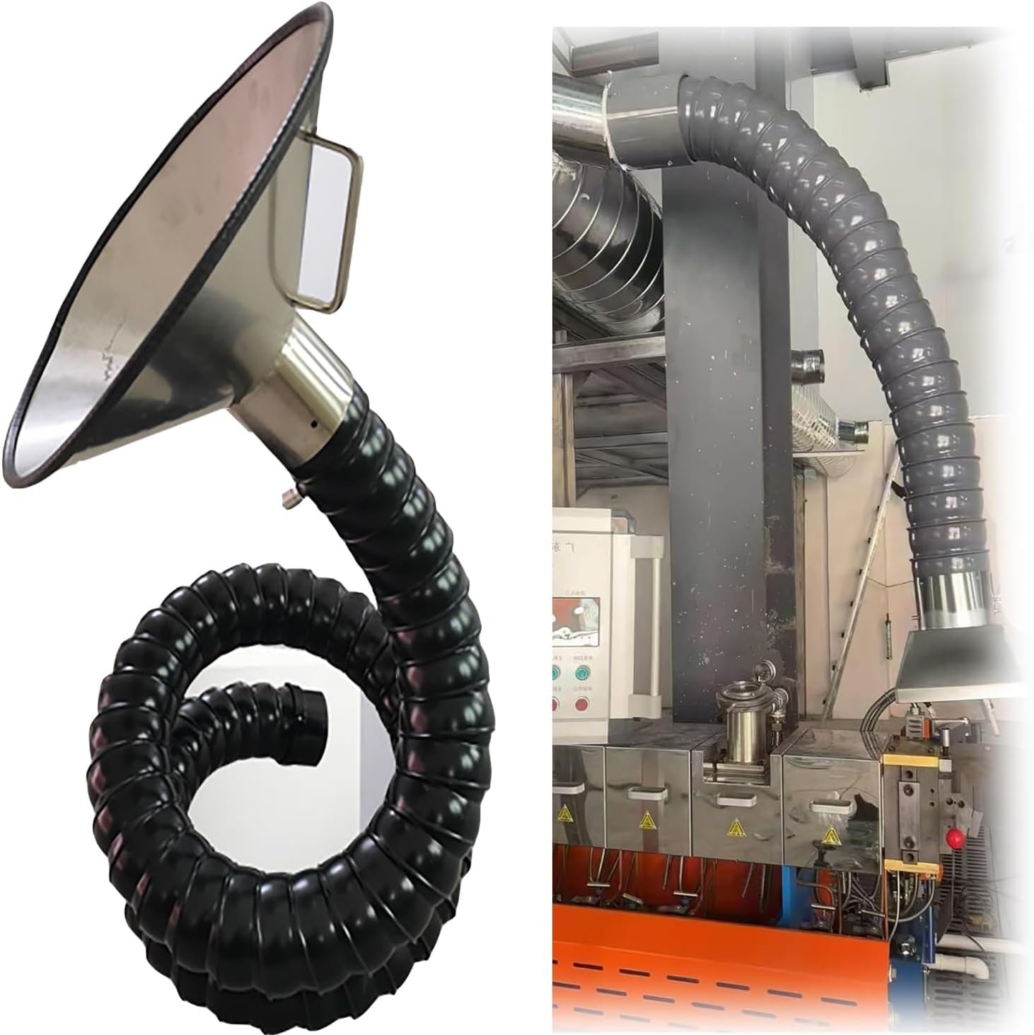 Flexible Fume Extraction Arm, Multi-Joint Suction Tube, 360° Bendable Plastic Air Duct for Workshop Soldering and Grinding