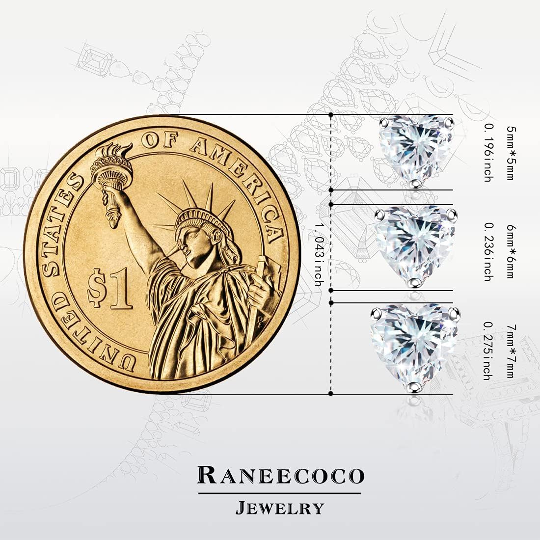 "STUNNING FLAME" Trillion-cut/Cushion-cut/Emerald-cut/Marquise-cut ... 18K White Gold Plated Sterling Silver Cubic Zirconia Simulated Diamond Stud Earrings for Women - Image 3