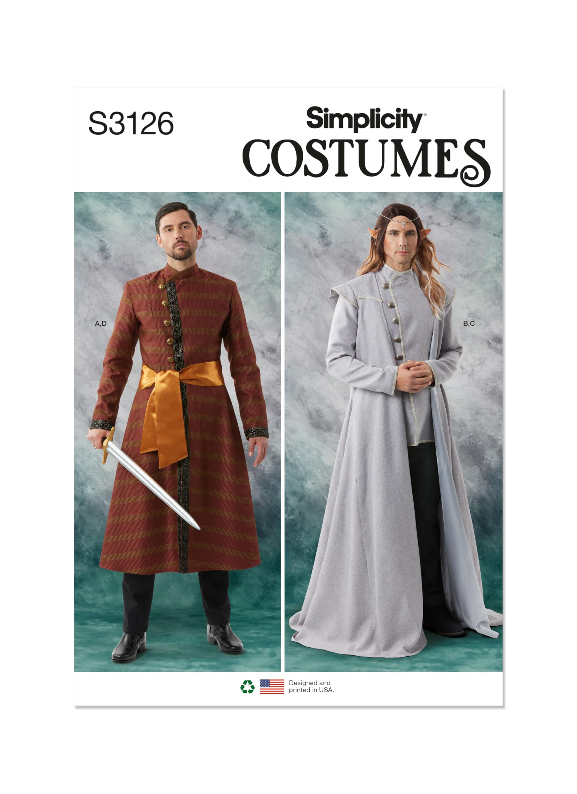 SIMPLICITY Sewing Pattern SS3126BB Men's Costumes BB (44-46-48-50-52)