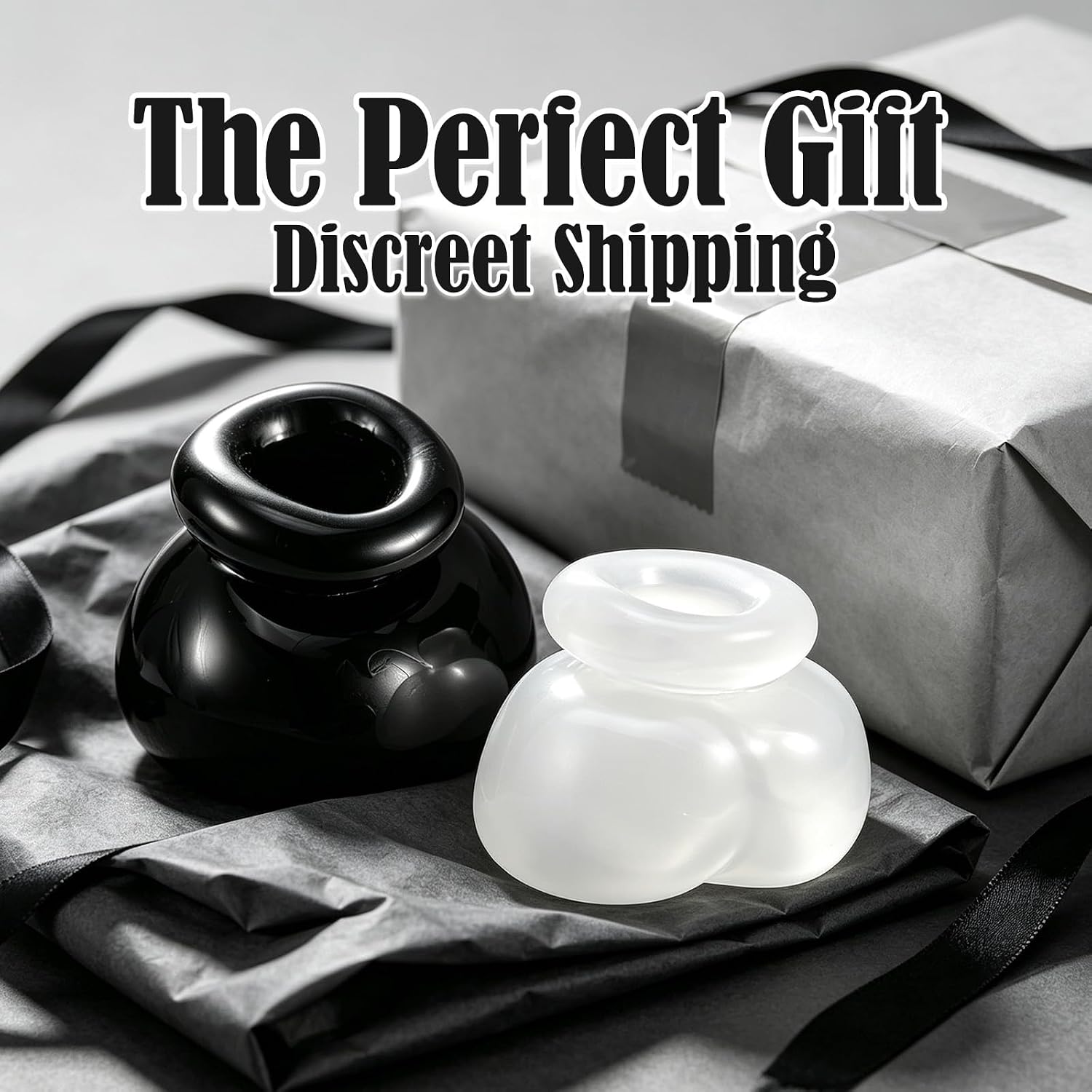 Soft Ball Clamps Testicle Crusher CBT Silicone Cock and Ball Torture | Extreme Restraints Testicle Toys BDSM CBT Chastity Toysc Male Chastity Cage Bondage For Sissy Gay Men Couple White & Black