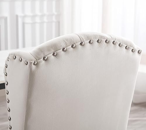 Miniatura 9 de DUOMAY Juego de 6 sillas de comedor modernas capitoné, sillas de comedor tapizadas en terciopelo sin brazos, sillas laterales de invitados para