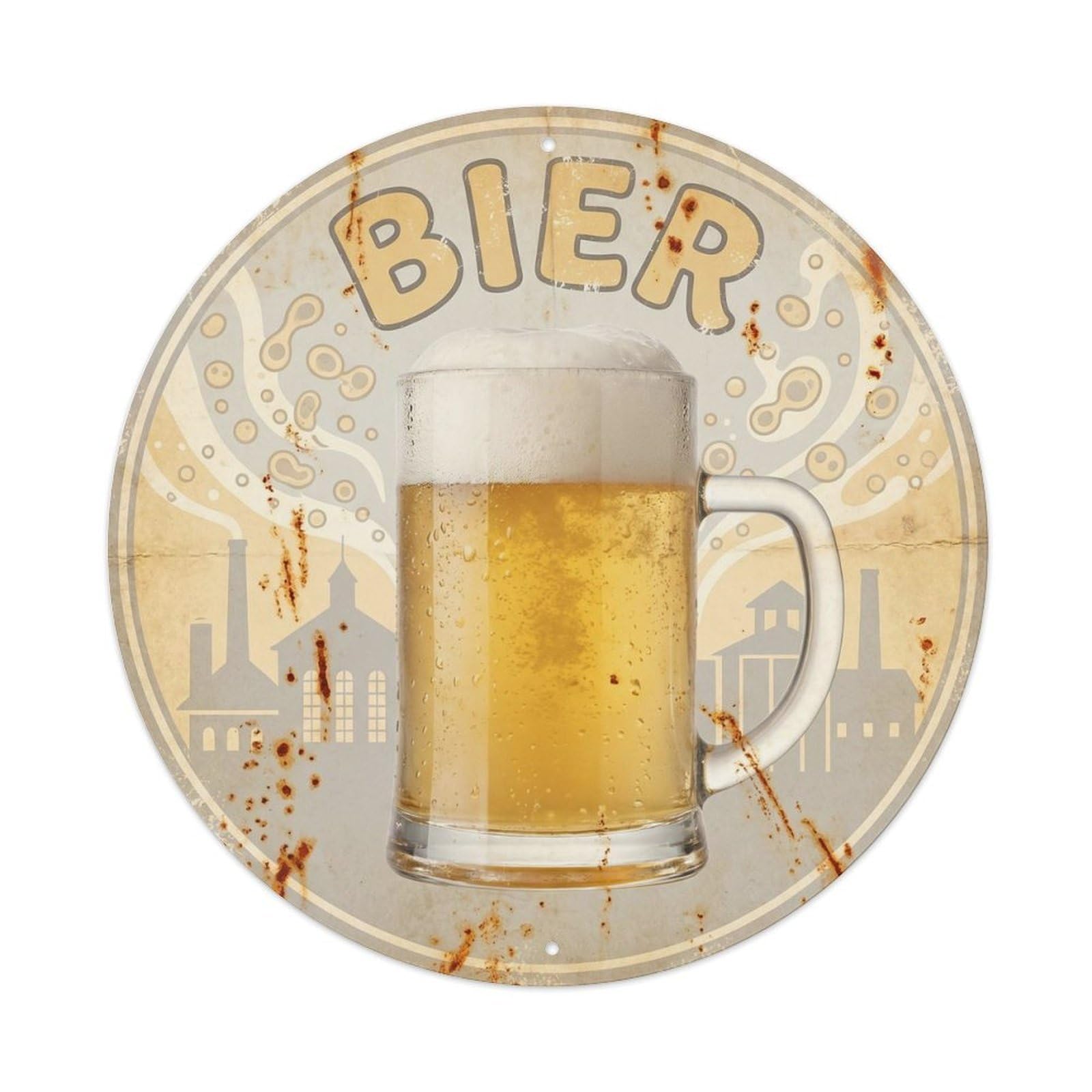 Okahys 8X8inch Classic Style Beer Mug Taproom Austrian Travel Pub Ale 1950S Diner Metal Tin Sign