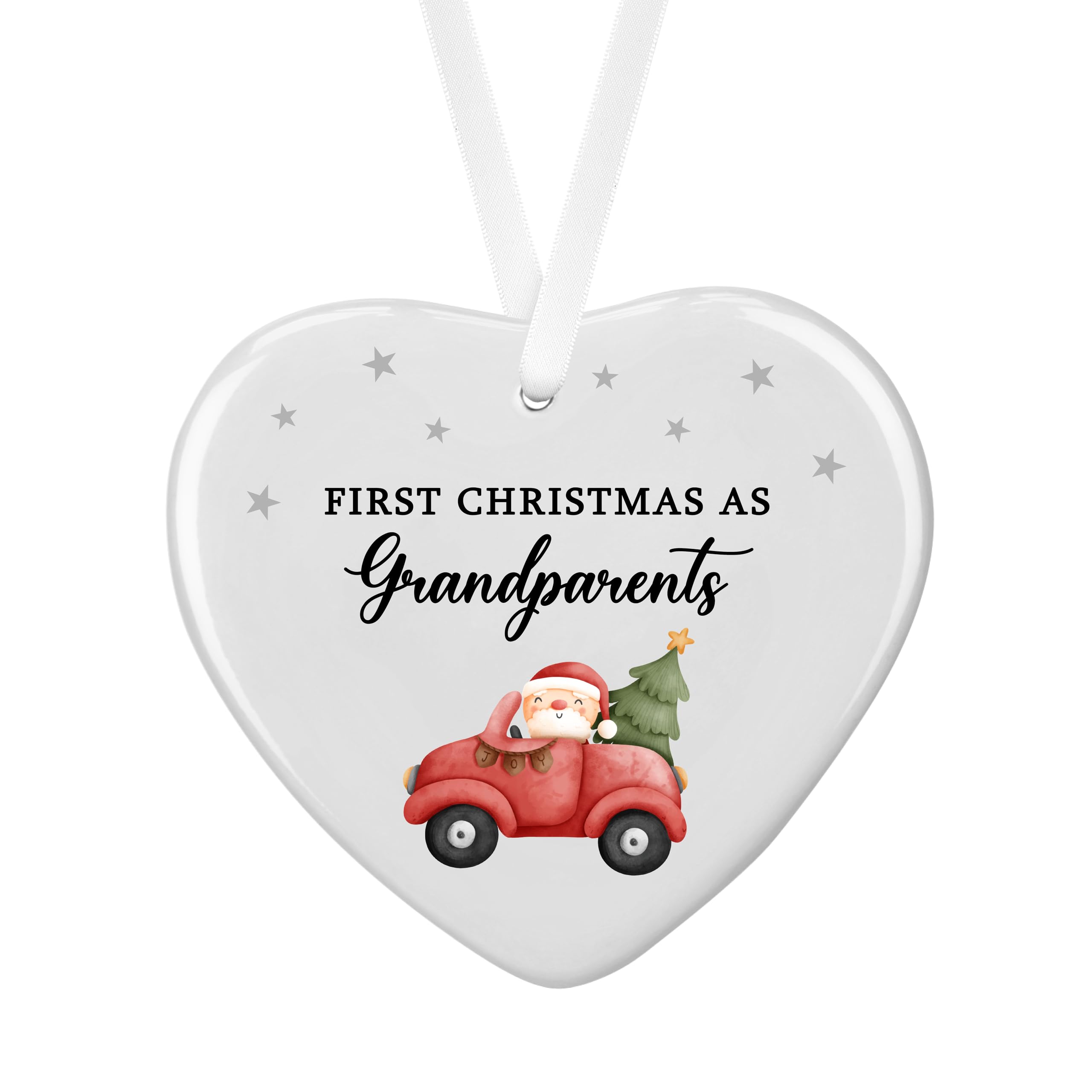 Drifting Ducks White Ceramic Christmas Tree Bauble Gift | First Christmas As Grandparents Hanging Ornament Decoration