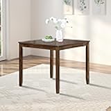 LUMISOL Wooden Dining Table for 4, Square Kitchen Table for Small Space, 34.5”L x 34.5”W x 30”H, Not Include Chairs, Walnut