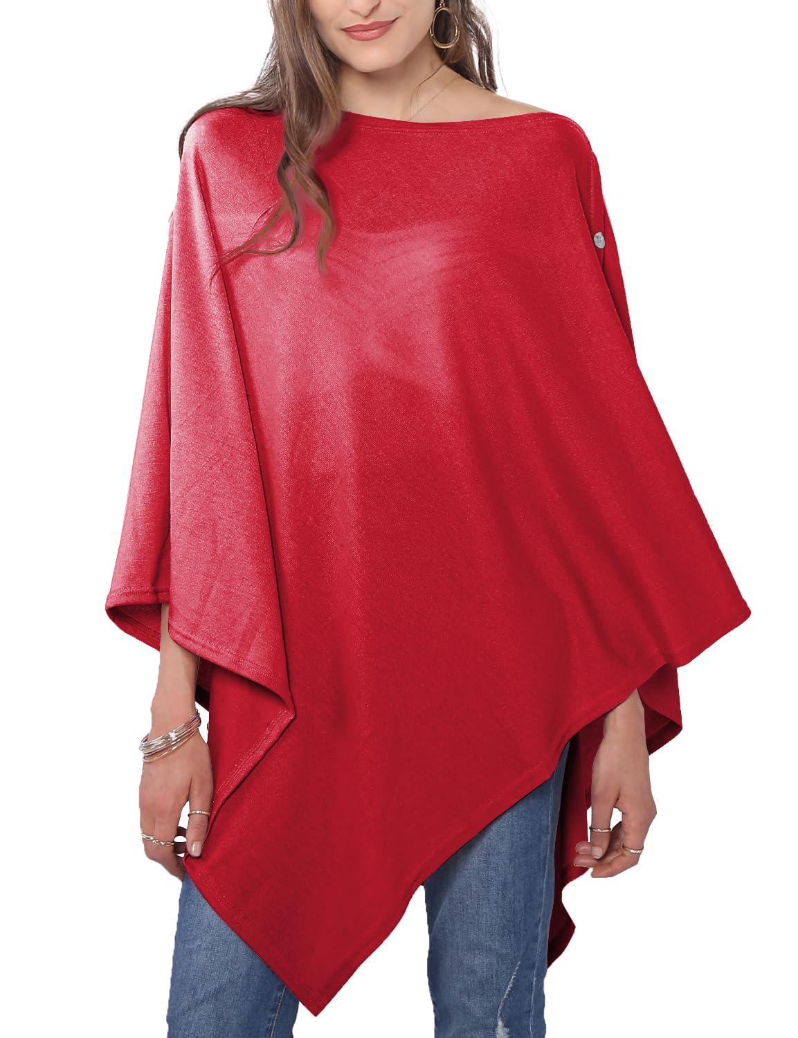 MissShorthair Poncho da donna lavorato a maglia, scialle avvolgente morbido