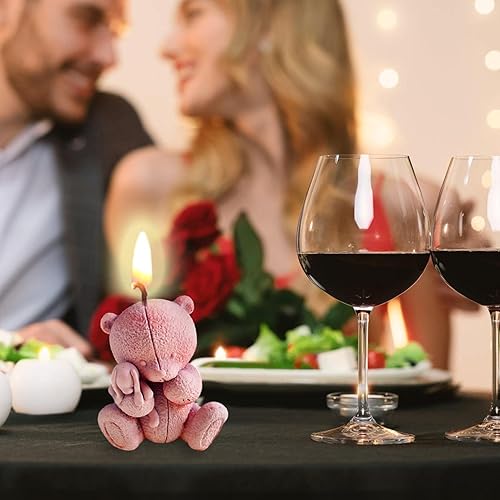 Miniatura 6 de Naysku Molde de silicona para velas de oso 3D molde de jabón de oso encantador molde de resina de oso para bricolaje hecho a mano velas de jabón