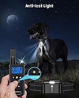 Vista 2 de Collar de entrenamiento para perros con mando a distancia, collar electrónico de choque para perro con pitido, vibración, choque, luz y modo sin