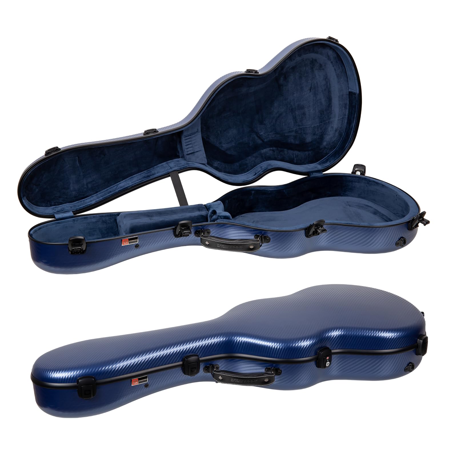 Crossrock Poly Carbon pasuje do gitar klasycznych 4/4, etui odporne na zarysowania w kolorze niebieskim (CRF4020CBL)