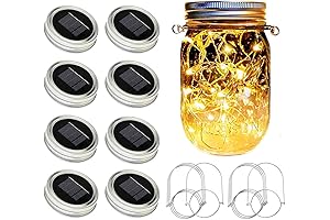 Fireflies in a Jar: 8-Pack Solar Mason Jar Lights Brighten Your Patio