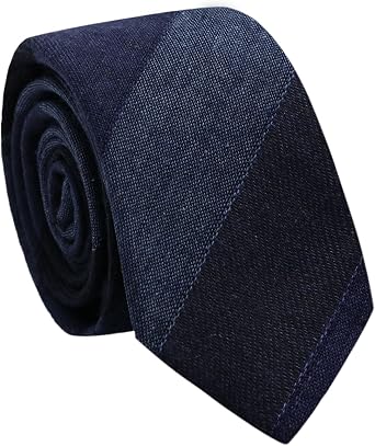 Luckyvestir Ties for Men, Cotton Mens Skinny Linen Tie, Striped Polka Dot Neckties for Men Business Casual Wedding
