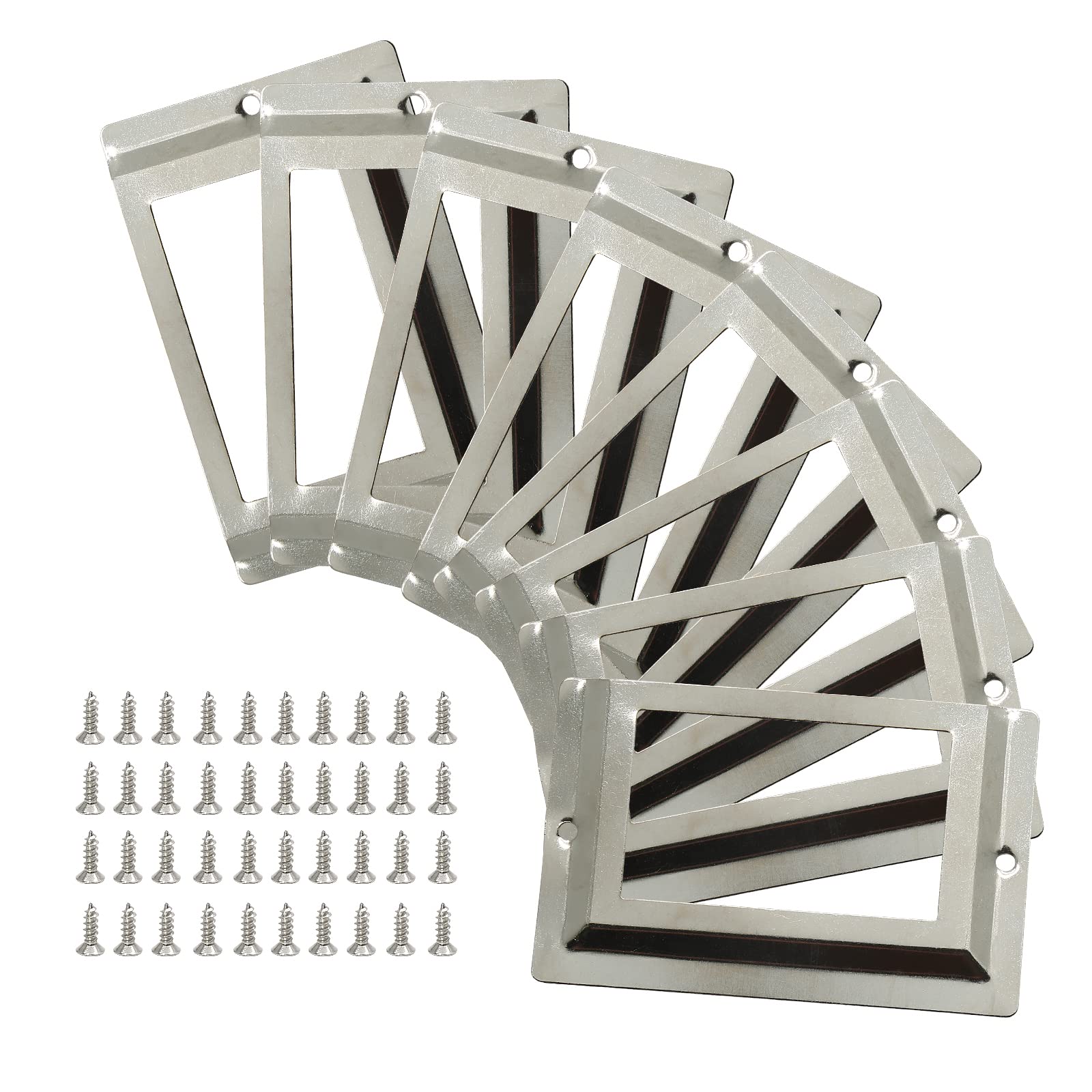 Piutouyar 24Pcs Tag Label Holder Antique Label Holder 80mm x 50mm Metal Name Card Frame for Library Drawer Tags Office Cabinet Card Tag with Screws (Silver)