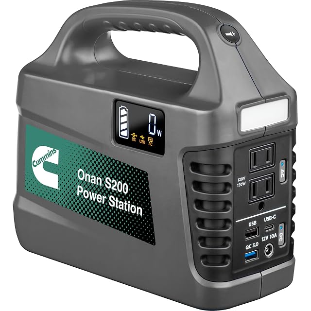 Cummins 194Wh 300 Peak Watt Portable Power Station Solar Generator Modified Sine Wave AC Outlet Backup Lithium Battery