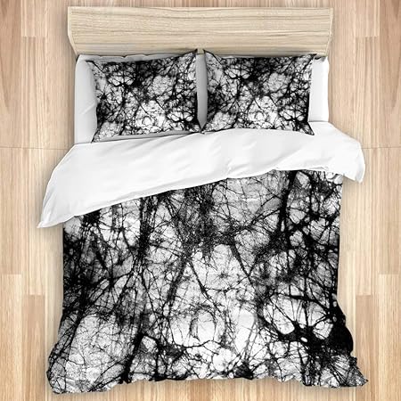 Amazon Eilanna 布団カバー クィーン4点セット 黒と白のバティックの背景 枕カバー 掛け布団カバー 心地よい 通年適用 ボックスシーツ ボックスシーツ 寝具カバー 210 X 210cm 寝具カバーセット オンライン通販